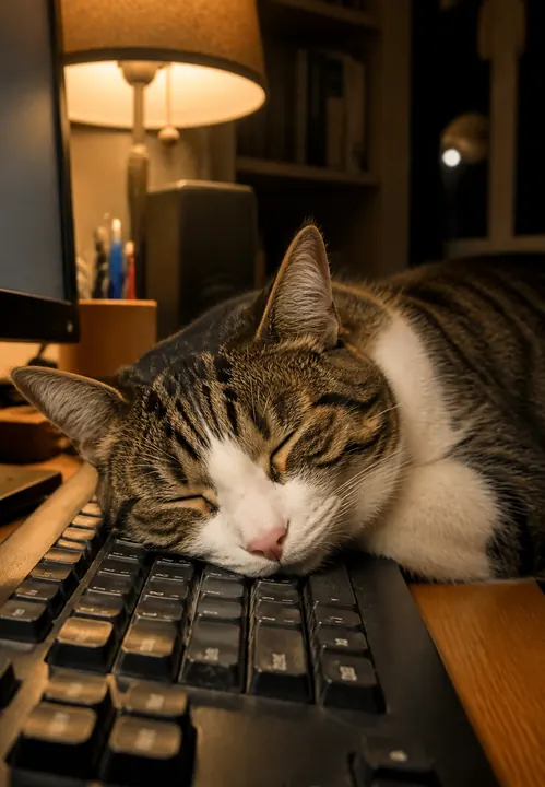 Cat asleep on a keyboard Reel